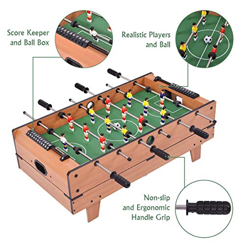 Giantex Multi Game Table, 4 in 1 32'' Combo Mini Game Table Top w/Soccer, Slide Hockey, Billiard