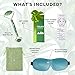 Ticlo's Authentic Jade Roller - Massage Tool For Face, Neck & Body – 100% Natural Jade Stone - BONUS 3D Soft Sleep Mask