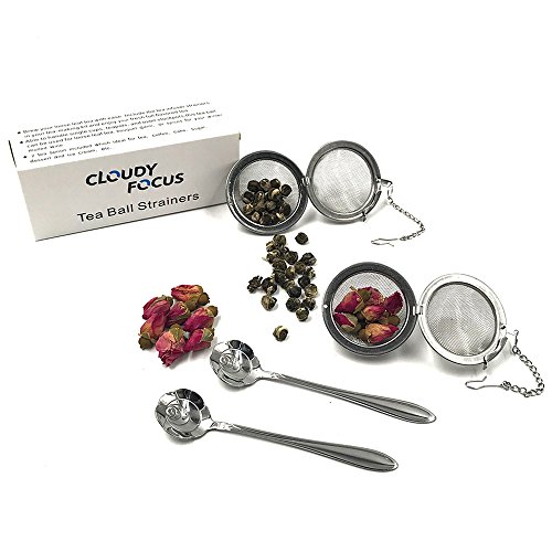 Cloudyfocus Mesh Tea Ball Strainers & Tea Scoop 2pcs, Stainless Steel