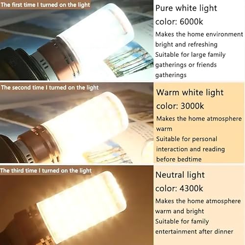E14 LED Bulb (10 Packs) 3 Color Changing to Daylight | Warm White | Cool White, 16W Equivalent to 120W Incandescent Bulb & 90% Electricity Bill Saving, uses for Chandliers, Wall & Table Lamps etc.