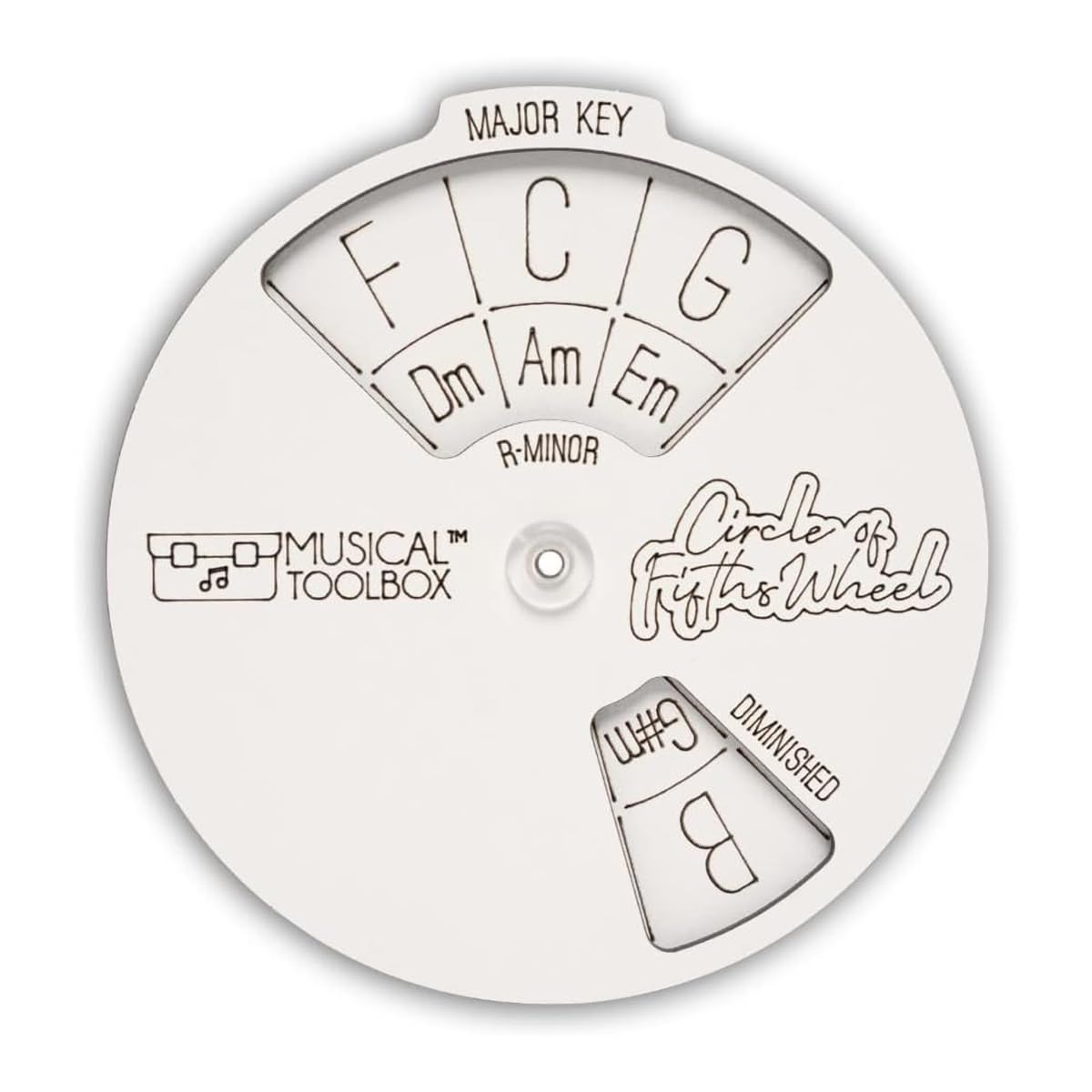 Tiardey Circle of Fifths Chord Wooden Wheel Musical Educational Tool for Songwriters, Teachers and Musicians