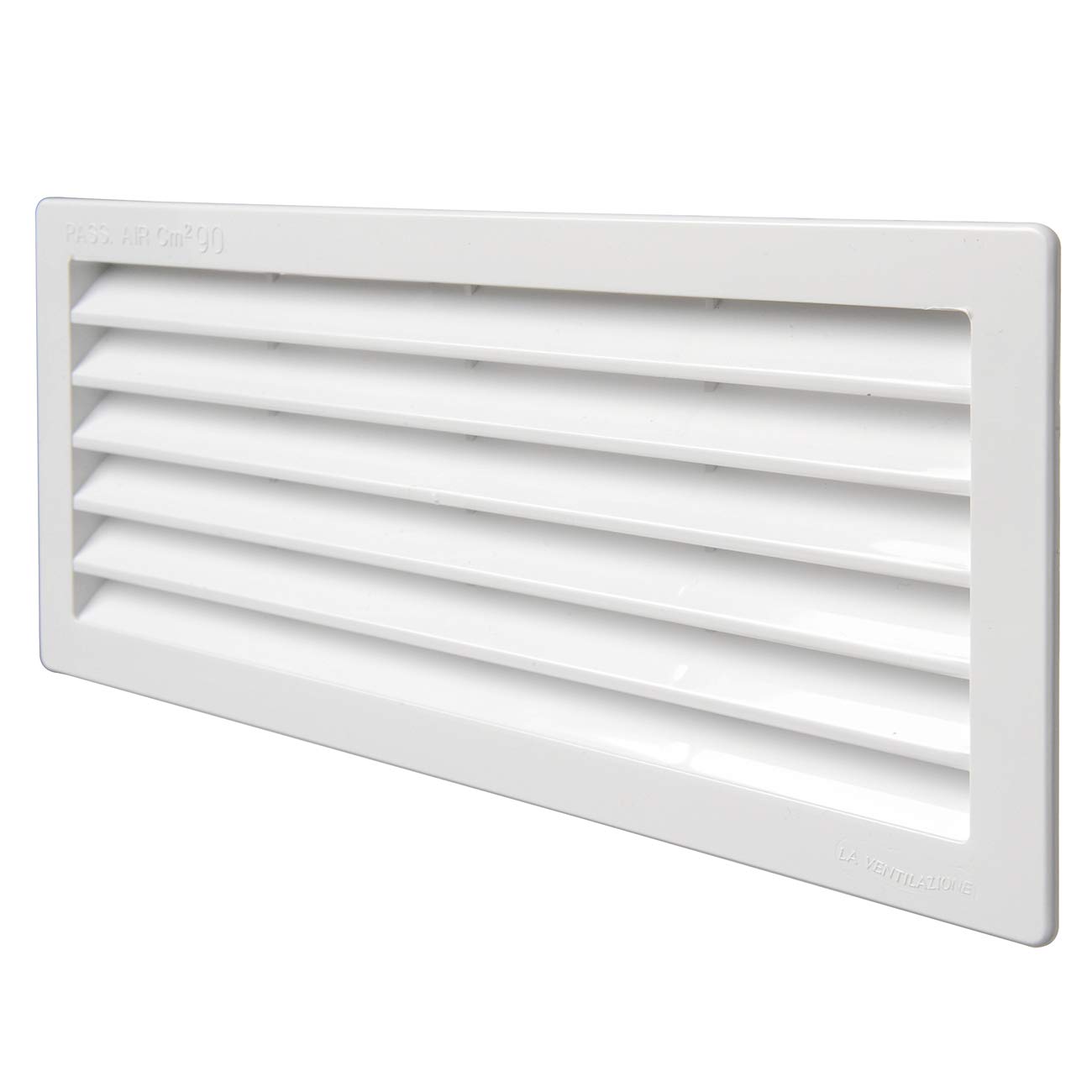 la Ventilazione P252510B Ventilation Grille Rectangular, White, Dimensions 254x108 mm