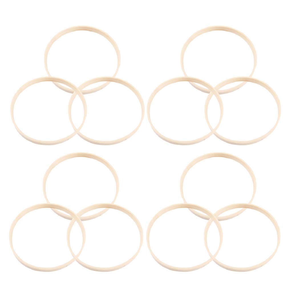 12pcs Wooden Bamboo Dreamcatcher Rings Hoops Macrame Hoops Ring Wedding Wreath DecorDIY craft Dream Catcher Crafts 10cm
