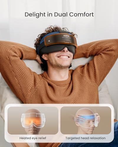 Renpho Eye Massager with Heat and Compression, Electric Heated Eye Mask for Relieving Eye Strain, Dry Eyes & Dark Circles, 5 Modes with Bluetooth Music, Sleep Aid Gifts for Women, Men, Office Workers
