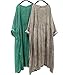 Yesno TA7 Women Maxi Dress Caftan Large Loose Gathered Skirt Oil Dyed Casual Oversize,Green,One Size