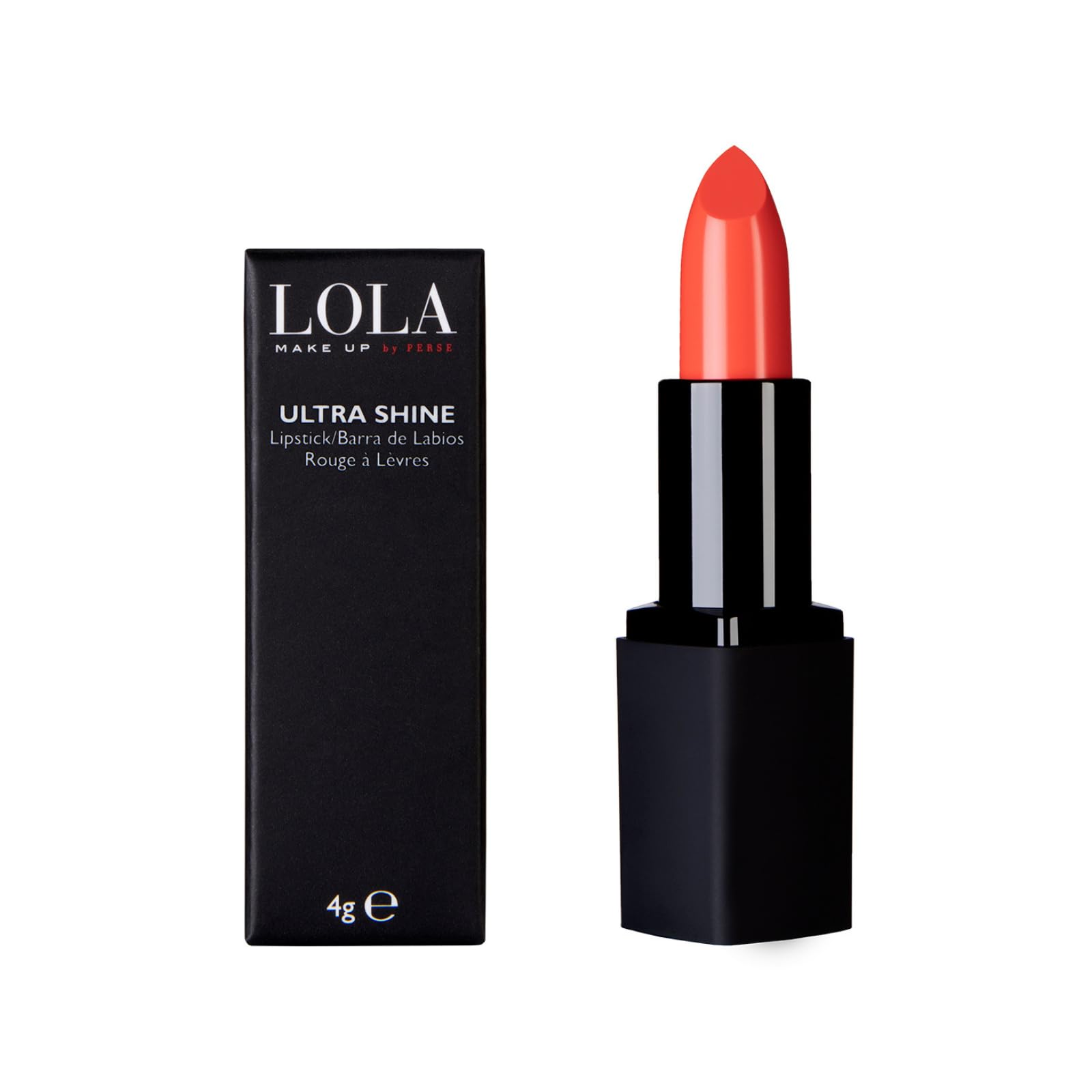 Lola Make Up by Perse Ultra Shine Lipstick – High-Shine Lipcolor With Moisturizing Creamy Formula, Infused With Vitamins A, C & E, Vegan Formula – 025-Sunset Red