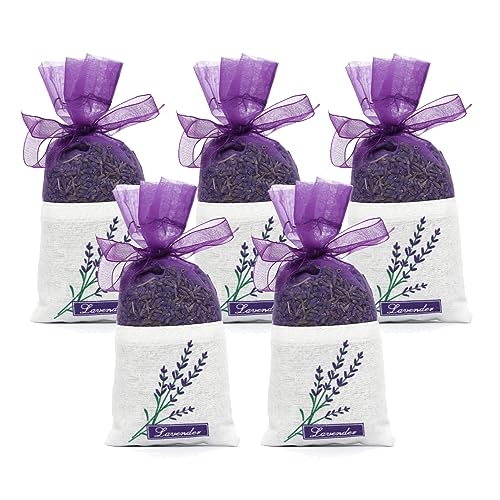 Haswer Lavender Sachets Bag for Drawers and Closets，Perfect for Cars, Gym Bags or Anyplace That Needs to Smell Better，Long-Lasting Fresh Scents，Pack of 5