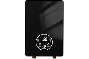 Antuony 4500W Tankless Electric Water Heater,110V Under Sink On Demand Instant Hot Water Heater With Remote Control,LCD Touch Screen tankless Water Heater (110 V, Black)