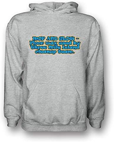 Mens Hooded Hoodie - Mop & Glow Floor Wax Three Mile Island - Quote Grey