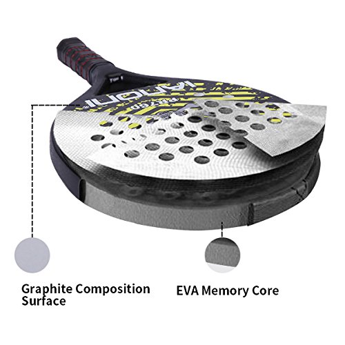 ianoni Beach Tennis Racket,Carbon Fiber Grit Face with EVA Memory Foam Core Beach Tennis Racket (PR760)