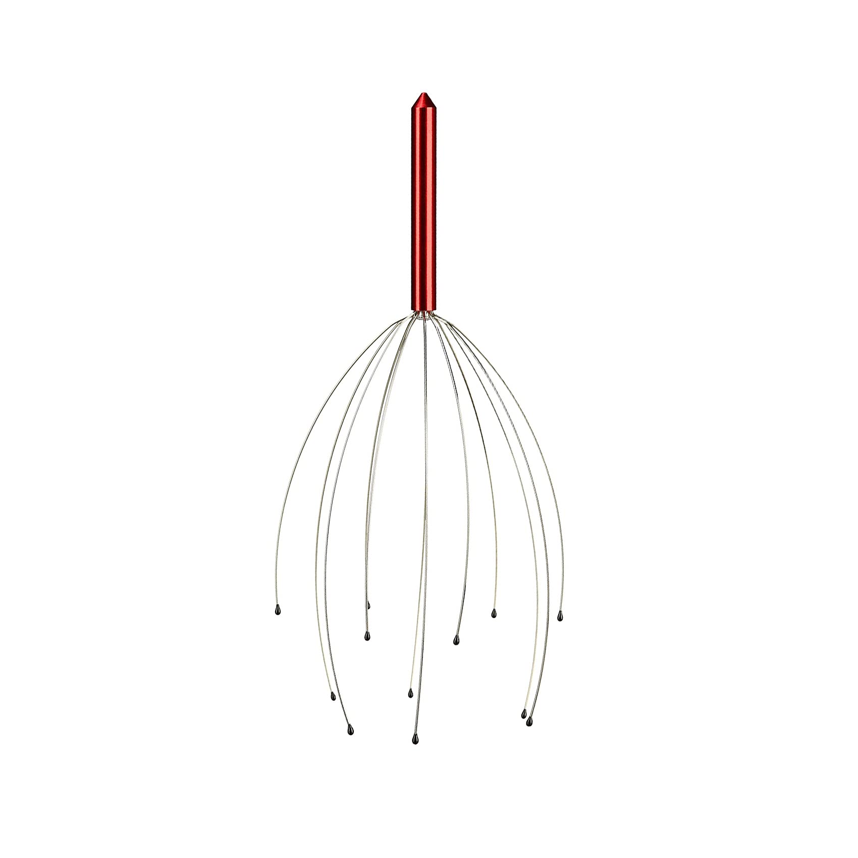 Scalp Massage Brush Head Massager with Multiple Fingers for Relaxation, Stimulate The Scalp and Reduce Physical Stress (Red)