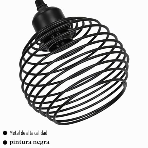 ZMH Vintage Black 3 Light Pendant Light with Cage E27 | Industrial Metal Design with 120cm Adjustable Cord for Dining Room Bulbs Not Included