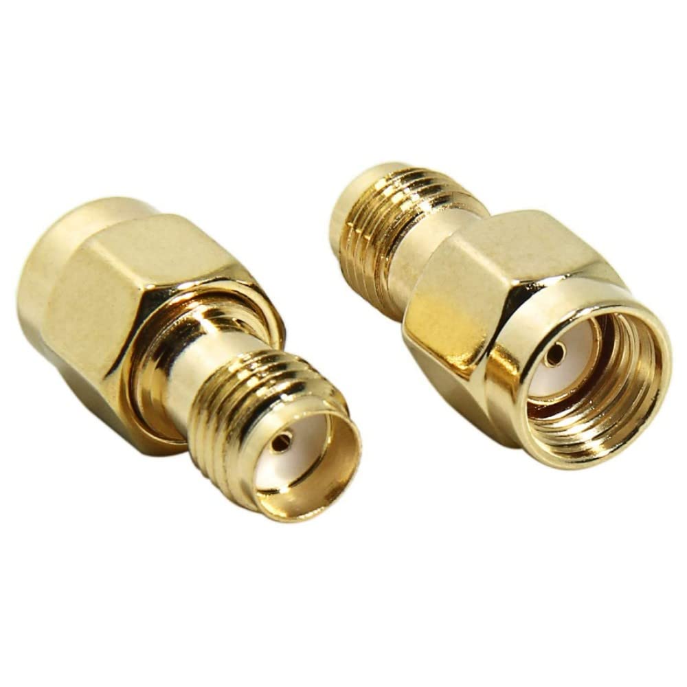 UniteCom 2 x SMA Female to RP-SMA Male Low Loss Adapters Straight Socket RF Coax Antenna Barrel Connector 4G 5G Wi-Fi LoRa Helium RF UHF VHF