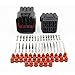 EMeskymall 2 Set 16 Pin Way Black Car Auto Motorcycle Waterproof Electrical Wire Connector Plug Fit 2.2mm Terminals Wire
