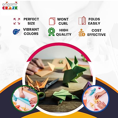Origami Craze Paper 500 Sheets, Premium Quality for Arts and Crafts, 6