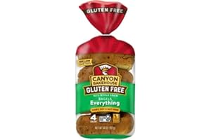 GLUTEN FREE PALACE Canyon Bakehouse Gluten Free Everything Bagels, 14 Ounce (3 Packs of 4 Bagels per Pack)