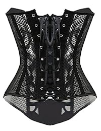 everlove corsé satinado Overbust Lace Up Busiter Shapewear Outfit