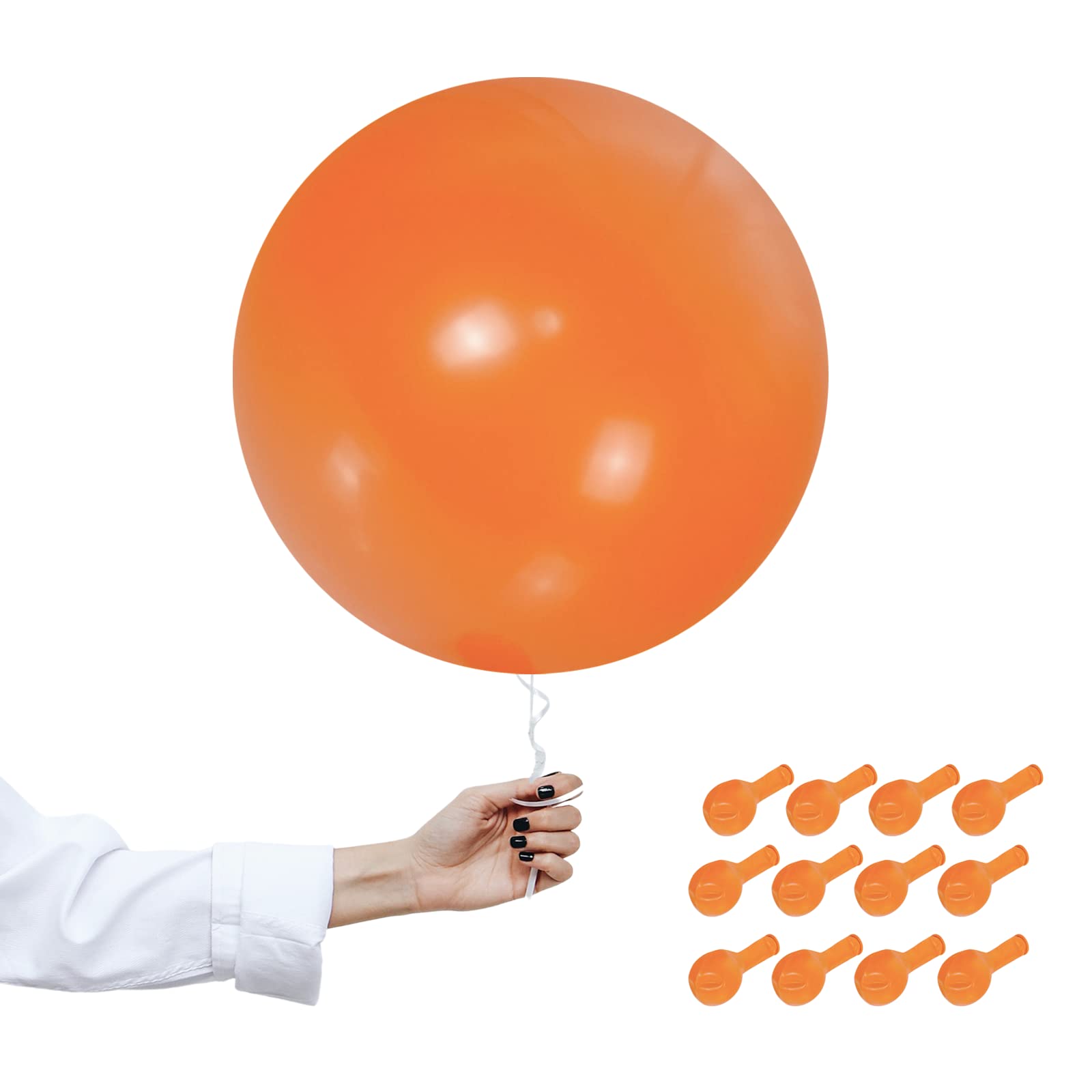 18 inch Orange Balloons Matte Latex Big Balloons,12Pcs Large Balloons.Decorations Easter Party Balloon Helium Balloon Thick Balloons.for Easter Wedding Engagement Birthday Baby Shower