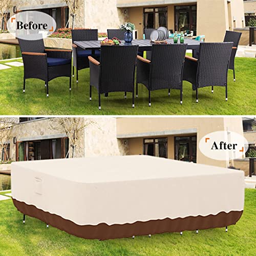 Tuyeho Patio Furniture Set Cover 124 x 84 x 28 inch, Heavy Duty Oxford