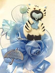 Amazon.com : Baby Shower Boy Blue Safari Zebra Theme ...