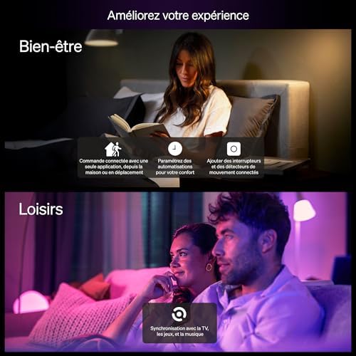 Essential Kit de démarrage avec Bridge+3 ampoules connectées GU10 Essential + Smart Button, WACA, 2200-6500 K, variable, Ampoule connectée compatible Alexa, Google Assistant, Apple Home