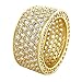 Niv's Bling - 18K Yellow Gold-Plated Cubic Zirconia 11mm Eternity Ring Size 10