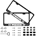 Fubai Auto Parts 2pcs Stainless Steel License for Mazda, Plate Frame with Screw Caps Cover Set, Matte Black