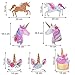 2 Sheets Unicorn Decal Stickers Unicorn Wall Decals Pattern Decoration for Birthday Christmas Children Bedroom Ornament（Color 1）