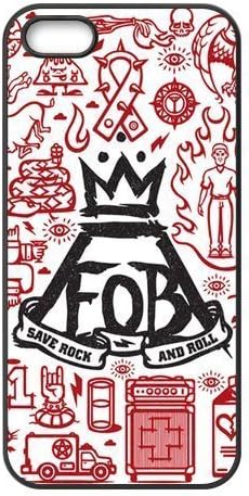 Personalized Snap-on TPU Rubber Coated Case Compatible with iPhone 5 / 5S Cases [FOB Fall Out Boy]