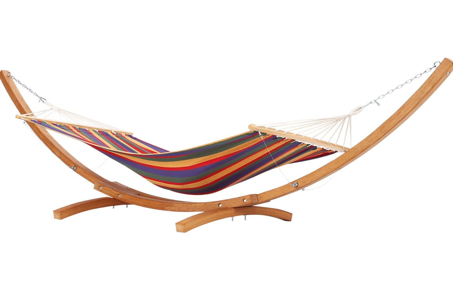Photo 1 of Wood Hammock Stand Only, Max 475 Lbs, Heavy Duty Weatherproof Wood Hammock Stand for Outdoor, Indoor, Garden, Patio, Backyard, Curved