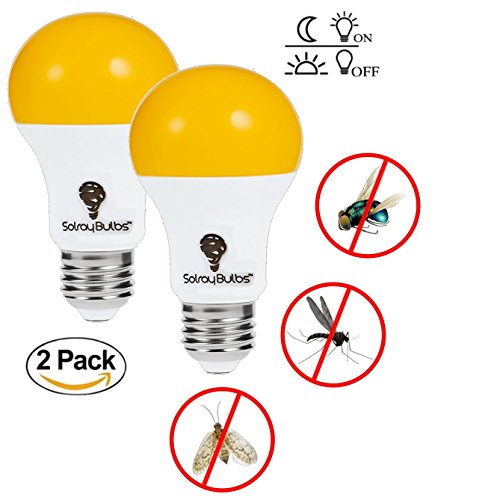 LED Dusk till Dawn Bug Light Bulbs Outdoor With Automatic Sensor Light Bulb LED 2 Pack