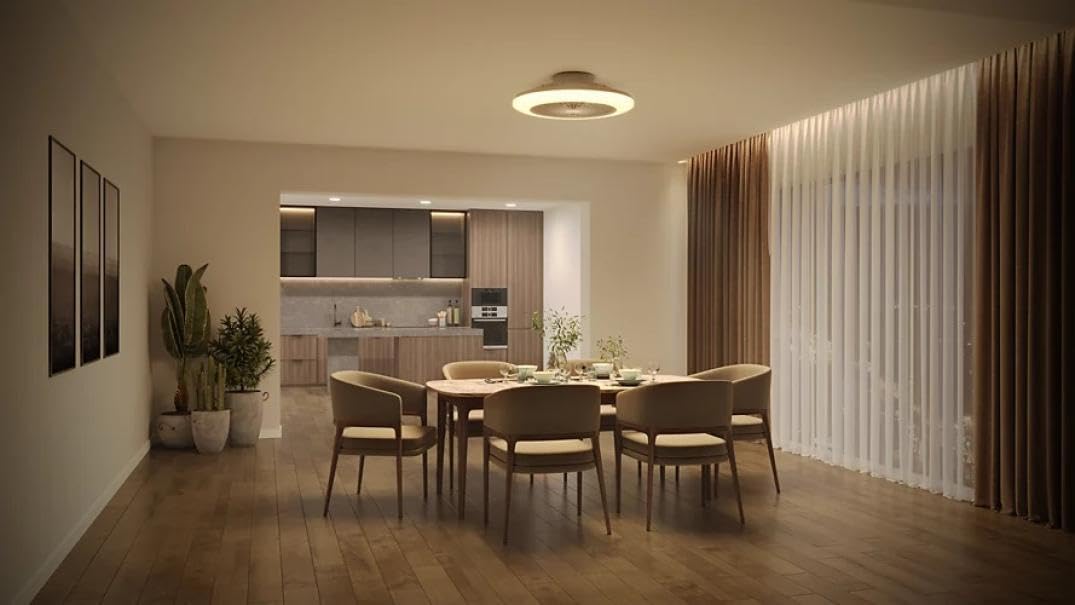 PHILIPS Deckenventilator und LED Deckenleuchte Amigo, 25W+60W, Durchmesser 58cm, rund, inkl. Fernbedienung, Weiß