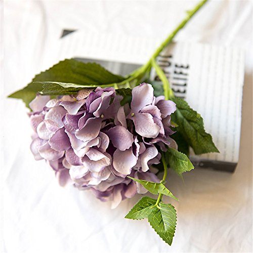 Felice Arts Artificial Silk Flowers California Fake Beautiful Hydrangea Bunch Bouquet Flower for Home Wedding Decor Pack of 3 (PURPLE)