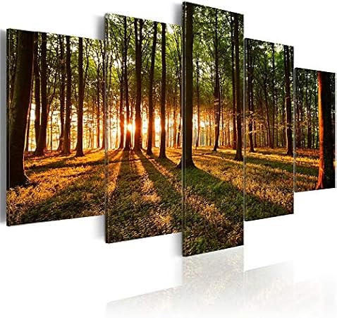 Art Wall Art 5 Pieces Forest Canvas Painting Art Tree Print Picture