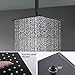 KOJOX Ceiling Rain Shower System with High Pressure 12 inch Rain Shower Head and Handheld All Metal Shower Faucet Trim with Valve Set Matte Black