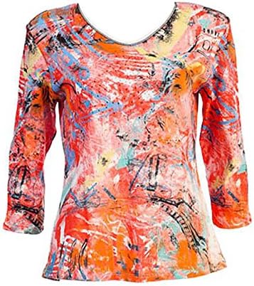 Jess N Jane Mango Dressy Ladies Rhinestone Tee Shirt Top White