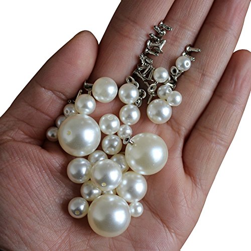 AKOAK 100 Set Pearl Rivet,Half Hole Faux Pearls Rivets Studs Buttons for Hat/Shoe/Clothes/Bag/Skirt/Bridal Veil DIY Accessories (8.0mm)