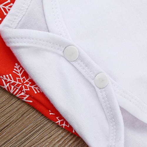 Kintaz Newborn Baby Boy Girl Christmas Outfits,My First Christmas Long Sleeve Bodysuit Romper+Xmas Snowflake Pants+Hat Infant 3Pcs/Set (24Month) - Thumbnail 3
