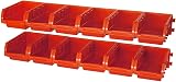 Faithfull FAIPAN12 12pc Plastic Storage Bins 4 Wall Rails Set Fixings Workshop view 3