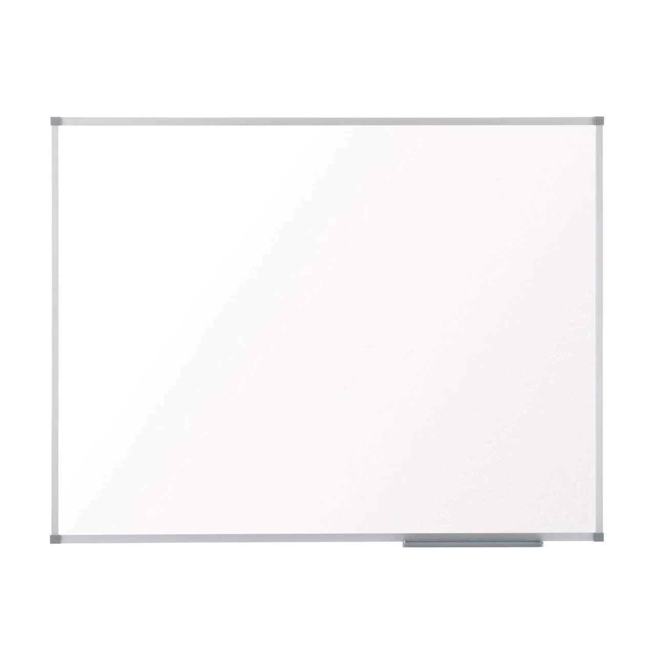 Nobo Steel Magnetic Whiteboard, 2400 x 1200mm, Aluminium Trim, Corner Wall Mounting, Includes Whiteboard Pen Tray, Essence Range, 240 x 120cm, White, 1905214