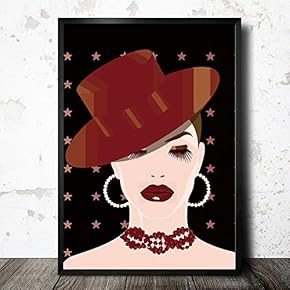 Framed Canvas Wall Art for Living Room, Bedroom Fashion Lady Canvas Prints for Home Decoration Ready to Hang - 16x24 inches