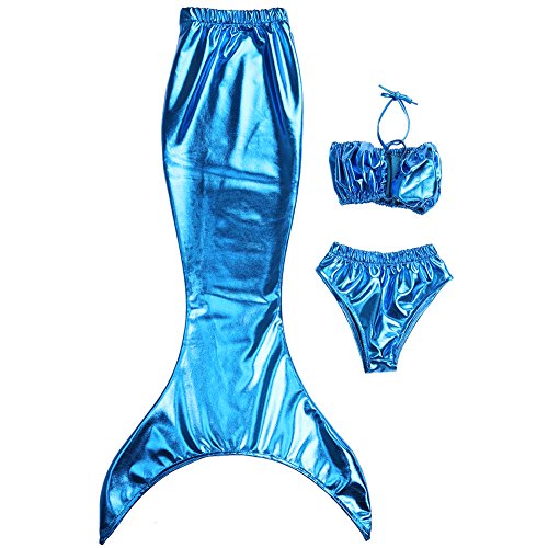 Canis 3 Pcs Baby Girls Little Mermaid Tails Costume Swimwear Bikinis Bathing Outfits