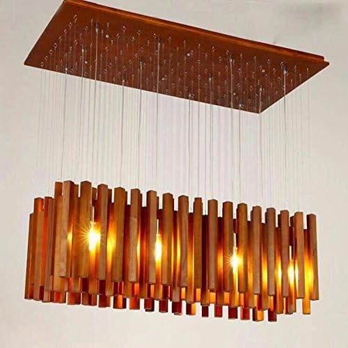 DMMSS Wood Solid Wood Chandelier Drops The Meteor Shower The Living Room Chandelier L1.2MW40Cm Warm Light