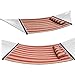 ZENY Hammock Quilted Fabric Hmmock with Pillow, Double Hammock with Wood Spreader Bar Heavy Duty,Outdoor,Garden Hammock, Camping Hammock