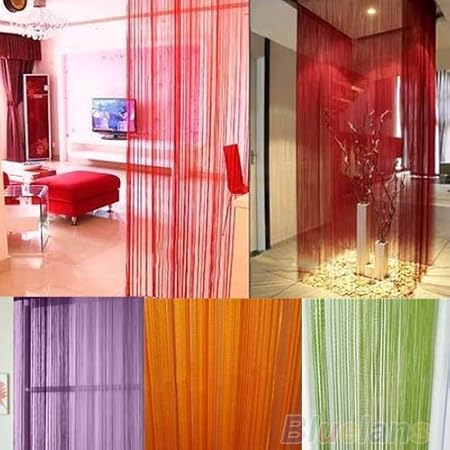Curtains Solid Plain String Door Curtain Fly Screen Divider Room