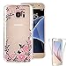 Samsung Galaxy S7 Edge Case, AMASELL [Full-Body Coverage] Scratch-Resistant Soft Crystal Protective TPU Silicone Rubber Cover with Bling Butterfly Garden Flower, Bling Clear