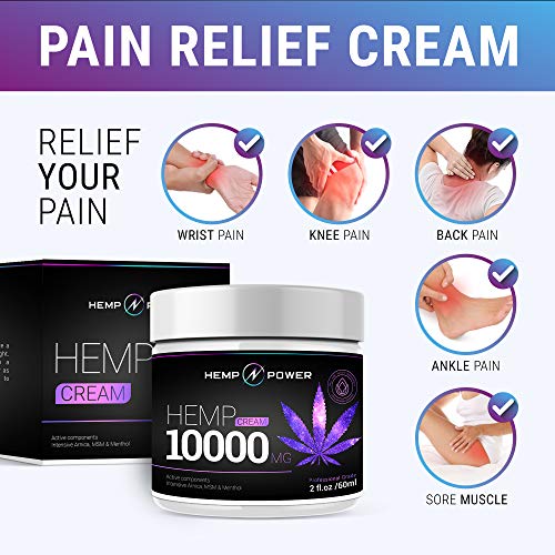 Hemp Power Pain Relief Cream - Relieves Muscle, Joint Pain ...