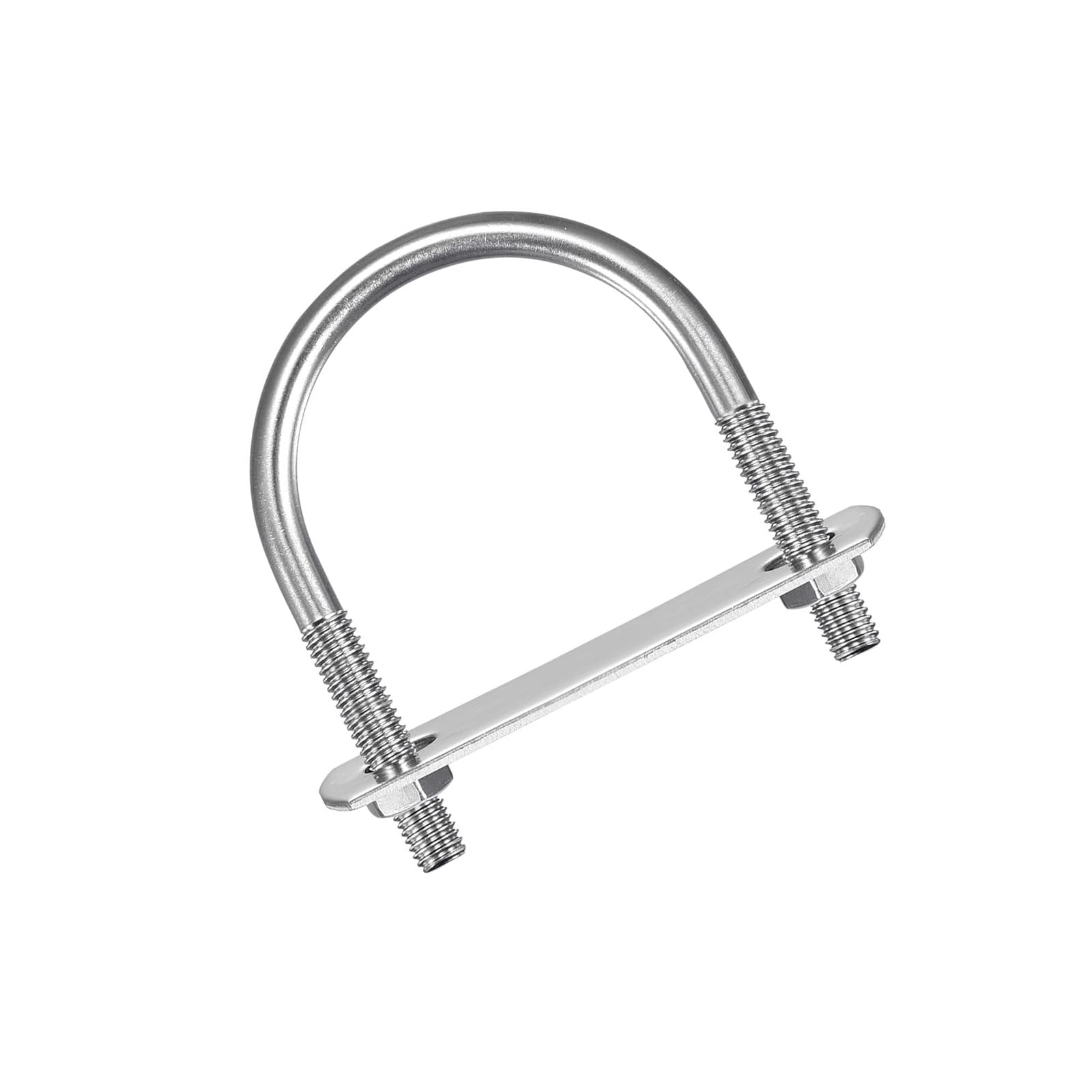 MACHSWON Round U-Bolt,2 Set 304 Stainless Steel M6 U Bolts 45mm(1.77") Inner Width 62mm Length with Nuts and Frame Plate for Automobiles Boat Trailer