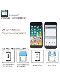NYEAR Teléfonos móviles y ordenadores Bluetooth Térmica Pequeña Pegatinas de Código Bidireccional Etiqueta Impresora de Código de Bares Máquina de doble uso para Ventanas (12 Android + 100 Apple) + 2 etiquetas gratis