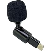 SEYUGOPTI Mini USB C Condenser Microphone, 90 Degree | Plug Play Mic with Type-C, Omnidirectional Condenser Live Streaming, Podcast, Online Meetings and for iPhone 17 16 15, Black